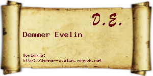 Demmer Evelin névjegykártya
